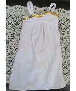 Sophia&#39;s Doll White Dress Silky With Gold Sequins Trim 2012 - £10.04 GBP