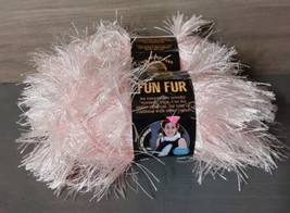 Lion Brand Fun Fur Eyelash Yarn 2 Skeins Soft Pink  1.75oz 64 Yards - £9.26 GBP