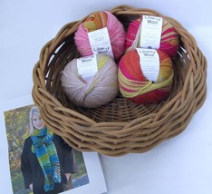 4 Balls Classic Elite Liberty Wool Worsted Weight 7804 Painted Desert + Pattern - £39.53 GBP
