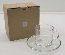 f5) Nespresso Vertuo Lungo Coffee Cup and Saucer Clear - $11.87
