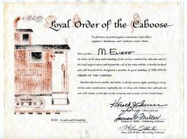 Loyal Order of Caboose Certificate &amp; Turnerville Railroad Brochure &amp; Pas... - $47.52