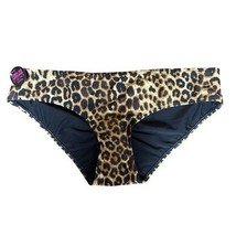Smart &amp; Sexy Swim Leopard Ruched Back Sexy Cheeky Swim Bikini Bottom Size L - $16.82