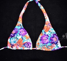 ViX Paula Hermanny White Floral  Bikini Triangle Top Small S NEW Swim Sw... - £19.98 GBP
