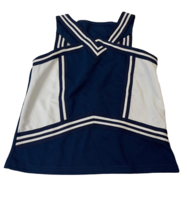 Teamwork Athletic Apparel Youth Cropped Splitter Cheer Top-Blue/White,XL... - $17.81