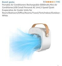 Portable Air Conditioners Rechargeable 6000mAh,Mini Air Conditioner,USB ... - $41.23 CAD