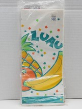 VTG Paper Art Extra Large Tablecloth Tablecover  (54” x 102”) Fruit Luau Fun NOS - £7.96 GBP