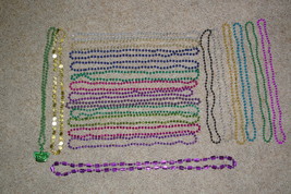 Lot of 21 Plastic Beaded Mardi Gras Style Necklaces for Child Dress Up Play - £11.79 GBP