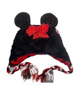 Disney Mickey Mouse Ears Baby Hat with Red Bow toddler size red black - £14.11 GBP