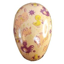 Vintage Mid-Century Colmor Tin Metal Litho Candy Container Easter Egg 6&quot; - $29.39