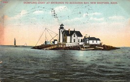 New Beford Ma~Dumpling Light~Lighthouse At Entrance To Buzzards Bay Postcard - £7.52 GBP