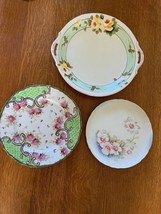 Vintage Lot of Hand Painted Yellow Roses Lefton China Pink Magnolia &amp; Pu... - £11.64 GBP