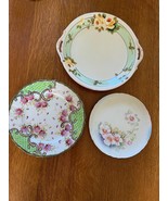 Vintage Lot of Hand Painted Yellow Roses Lefton China Pink Magnolia &amp; Pu... - £11.70 GBP