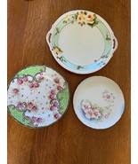 Vintage Lot of Hand Painted Yellow Roses Lefton China Pink Magnolia &amp; Pu... - £11.18 GBP