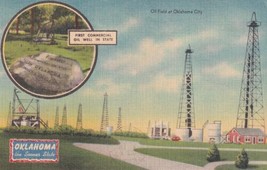 First Commercial Oil Well In State Completed In 1897 Oklahoma City Postcard D41 - £2.34 GBP