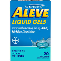 Aleve Liquid Gels Naproxen Sodium Pain Reliever, 20 Caps Exp 06/2024 - £11.60 GBP