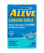 Aleve Liquid Gels Naproxen Sodium Pain Reliever, 20 Caps  - $20.36 CAD