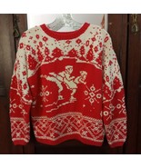Vintage GAP Sweater 1980s Ice Skating Red White Winter Ski Holiday Pullo... - $172.05 CAD