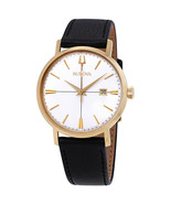 Bulova Classic White Dial Black Leather Men&#39;s Watch 97B172 - $225.00