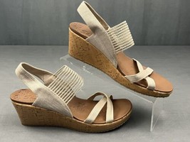 Skechers Sandals Womens Natural Luxe Foam Beverlee High Tea Wedge 31723, Size 10 - £22.50 GBP