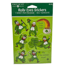 VINTAGE AMERICAN GREETINGS ST PATRICK&#39;S DAY ROLLY EYES STICKERS NEW SEALED - $17.10
