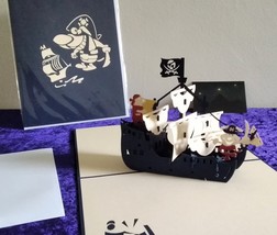 Dog Pirates Ship 3D Kirigami Pop-up Greeting Card with Envelope - £7.89 GBP