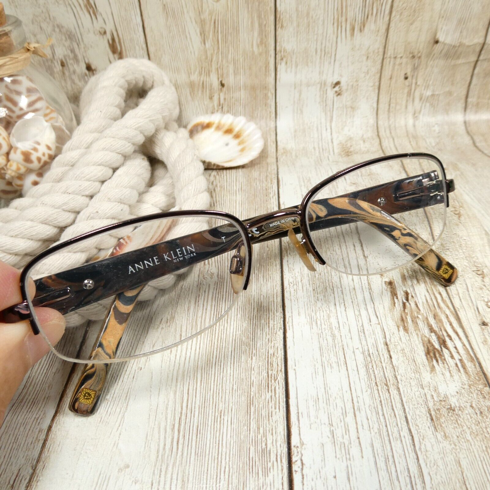 Anne Klein Brown Half-Rim Metal Eyeglasses FRAMES - AK9109 531 50-17-135 - $22.25