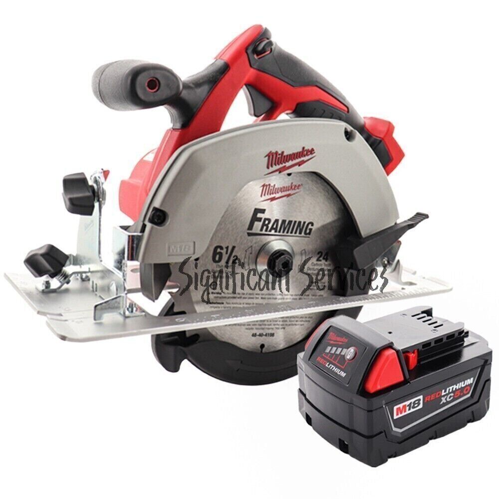 Milwaukee 2630-20 M18 18V Li-Ion 6-1/2&quot; Cordless Circular Saw 5.0 Ah Bat... - $183.95