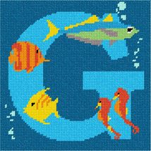 Pepita Needlepoint Canvas: Letter G Under The Sea, 7&quot; x 7&quot; - £39.34 GBP+