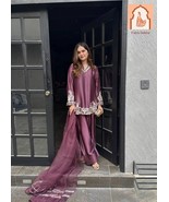 &quot;Brown Silk Top with Farshi Salwar and Dupatta Set - $50.00