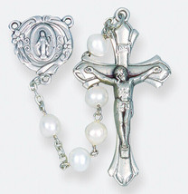 Rosary, White Genuine Fresh Water Pearl Rosary with Gift Box - £29.77 GBP