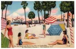 The Spa Beach and Recreation Pier on Tampa Bay St Petersburg Florida Postcard - £5.22 GBP