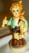 Vintage Goebel West Germany Miniature Figurine Boy W/HORN &amp; Toy Horse - £14.94 GBP