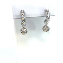 John Hardy Estate Jaisalmer Dot Hoop Earrings 18K Gold + Silver JH85 - £272.98 GBP