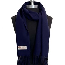 Men Women 100% Cashmere Scarf Solid Navy blue Made in England Soft Wool #W107 - £7.60 GBP