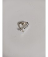Vintage 925 Sterling Silver Friendship Slide Heart Pendant .75&quot; - $336.76 MXN