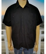 Steve &amp; Barry’s Mens Four Pocket Embroidered Black Shirt Sleeve Shirt XXL - €9,40 EUR