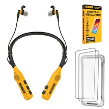 DEWALT 2-in-1 Neckband Bluetooth Headphones w/Built-in Speakers Glass Sc... - $181.16