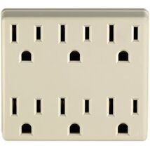 Leviton 6ADPT-I 3 Wire 15A/125-Volt 6 Outlet Grounding Adapter, Ivory - $26.99 CAD