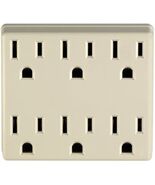 Leviton 6ADPT-I 3 Wire 15A/125-Volt 6 Outlet Grounding Adapter, Ivory - $27.01 CAD