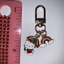 Sanrio Hello Kitty Rainbow Umbrella Add On Charm Clip Keychain - £4.66 GBP