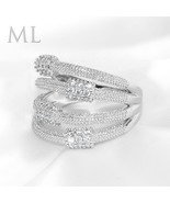 1/3 Ct Pave Set Bridal Fashion Ring Genuine Quality White Gold Plated Si... - £30.54 GBP