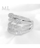 1/3 Ct Pave Set Bridal Fashion Ring Genuine Quality White Gold Plated Si... - €33,82 EUR