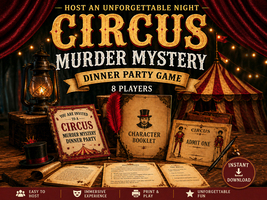 Circus Murder Mystery dinner party game, DIY Instant Download. | Printab... - $16.95
