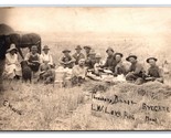 RPPC Farmers Eating Dinner After Threshing Ryegate Montana MT UNP Postca... - $36.58