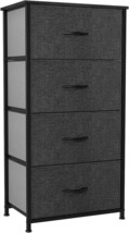 Yitahome Storage Tower With 4 Drawers - Fabric Dresser, Organizer, Black/Grey - £42.88 GBP