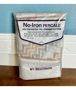 Vintage No Iron Percale Chevron Pair of Standard Pillowcases RN 13720 US... - $14.99