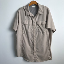 Columbia XL Shirt Khaki Omni Shade Protection Omni-Dry Vented Hiking Fis... - £11.16 GBP