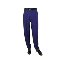 Mens Apollo King Banded Collarless suit Chinese Mandarin Wide leg AG95 Purple image 9