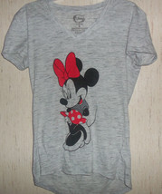 Nwt Womens Disney Minnie Mouse Light Gray Heather Knit Top / T-shirt Size Xs - £18.64 GBP