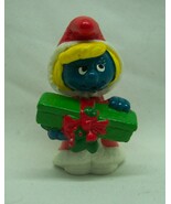 VINTAGE 1981 SCHLEICH THE SMURFS SMURFETTE CHRISTMAS SMURF PVC FIGURE TOY - $454.60 MXN